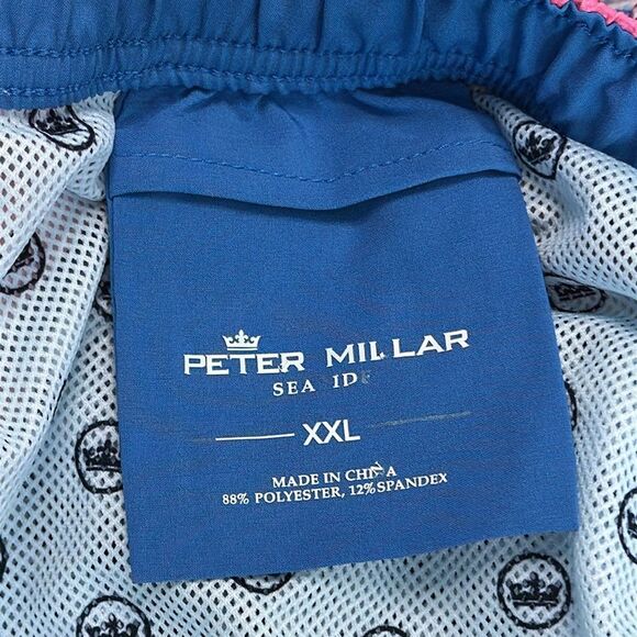 Peter Millar 8” Seaside Positano Paradise Lined Swim Trunks Pink Blue Size XXL - Picture 11 of 11